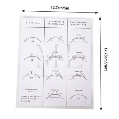 Beginner Lash Map Chart Double Side Practice Chart Eyelash Map For ...