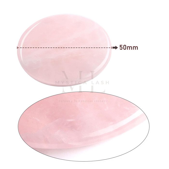 5cm Round Pink Jade Stone Eyelash Glue Holder