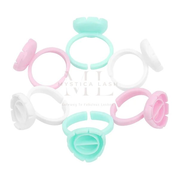 Multicolor Heart-shaped Lash Glue Cup With Ring