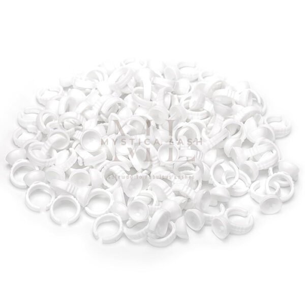 White Lash Adhesive Holder Ring Cups