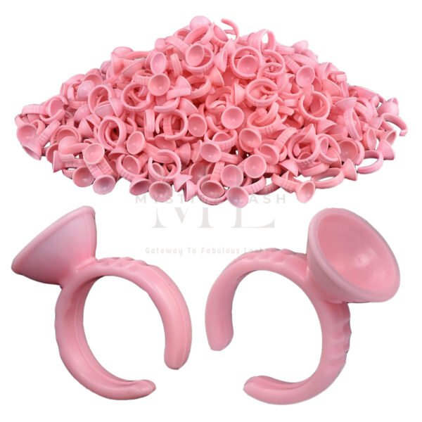 Pink Eyelash Glue Cups With Ring