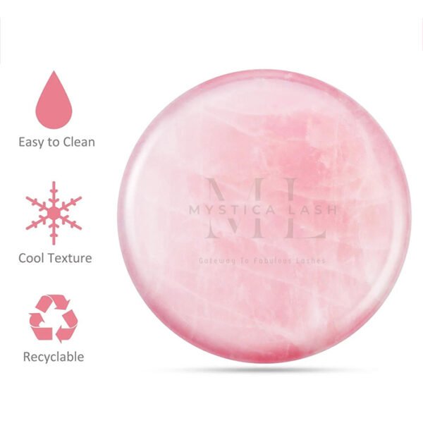 Easy To Clean & Cool Texture & Recyclable Round Pink Jade Stone Glue Pallet