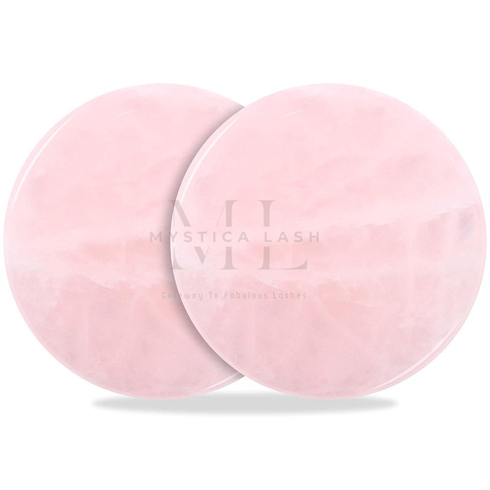 Round Pink Jade Stone Lash Adhesive Pads