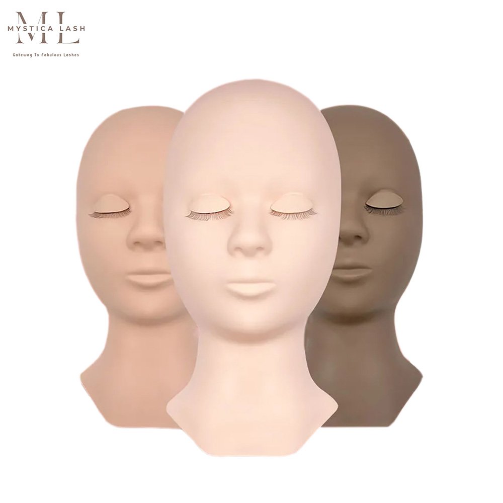 Light & Midium & Brown Mannequin Head With Removable Eyelids