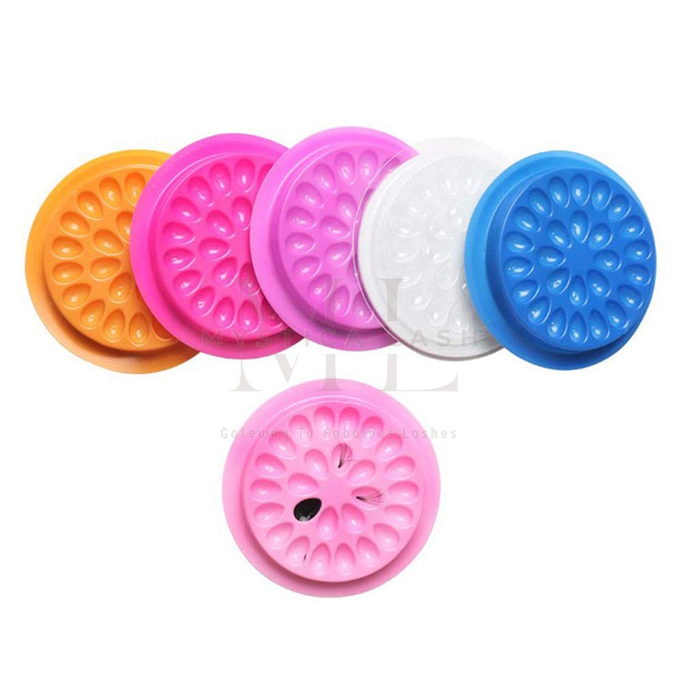 Multicolor Multi-hole Round Lash Glue Pallets